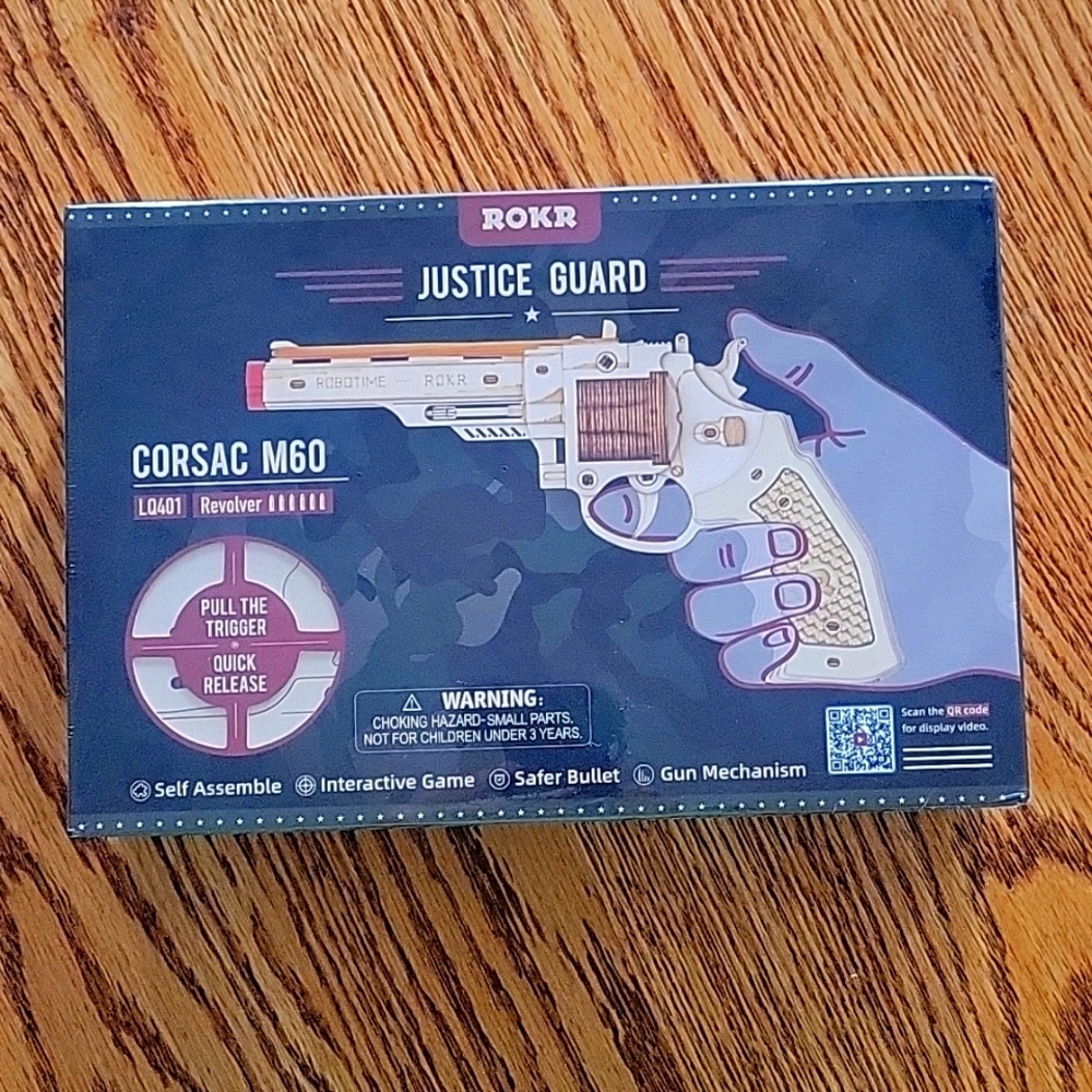 Wooden Build It Gun Rubber Band
